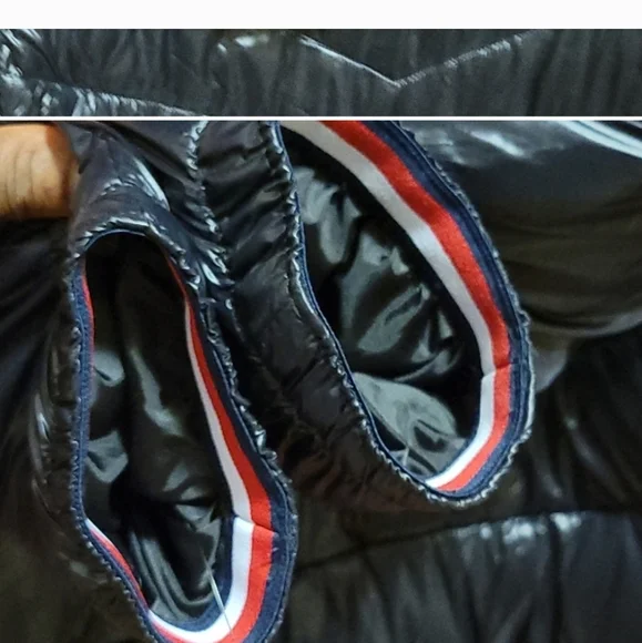 Tommy Hilfiger Men's Shiny Quilted Black Puffer Jacket With Logo SZ M - Picture 8 of 15